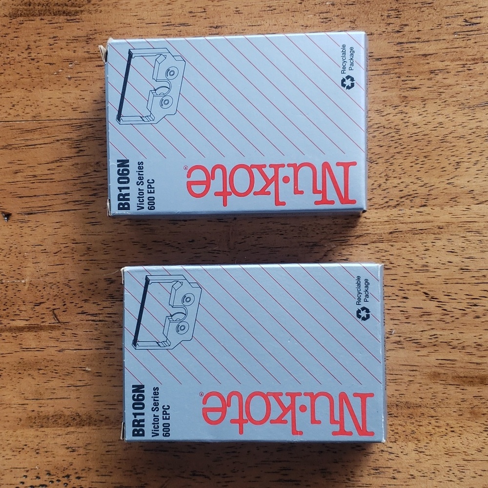 2 NEW Nukote BR106N Victor series 600EPC black & red nylon ribbon typewriter